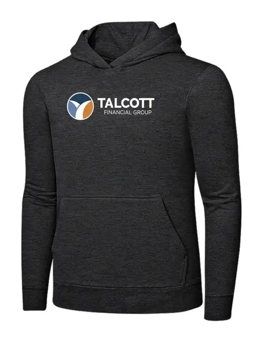 Dark Heather Grey 7.8 oz Ring Spun Hooded Sweatshirt w/Talcott Logo