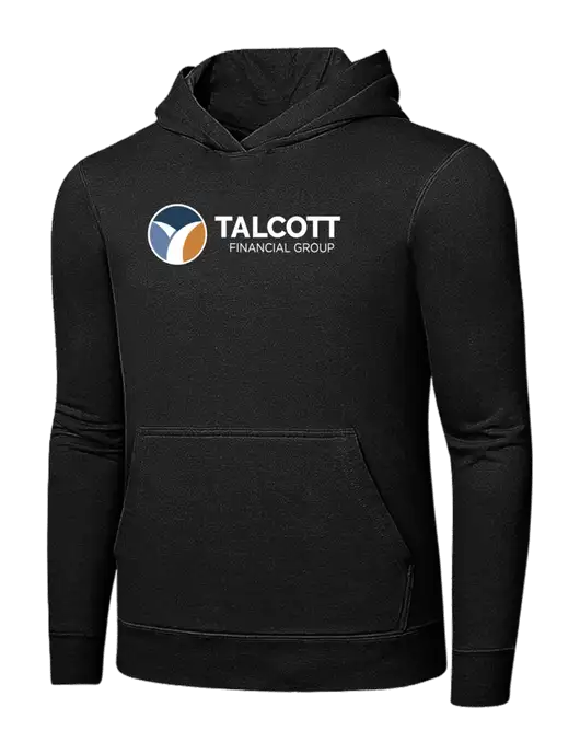 Jet Black 7.8 oz Ring Spun Hooded Sweatshirt w/Talcott Logo