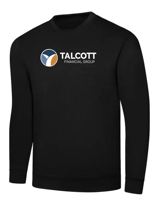 Black 7.8 oz Ring Spun Crew Sweatshirt w/Talcott Logo