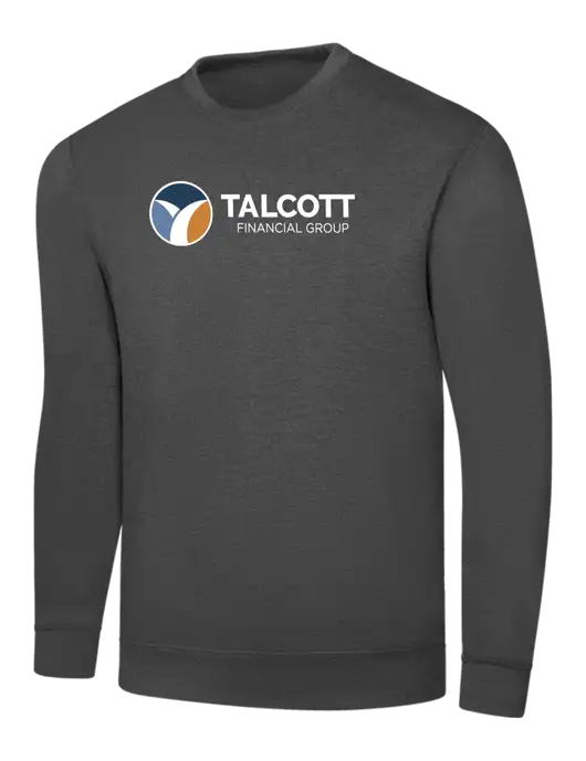 Charcoal 7.8 oz Ring Spun Crew Sweatshirt w/Talcott Logo