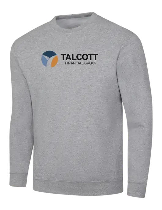 Light Grey Heather 7.8 oz Ring Spun Crew Sweatshirt w/Talcott Logo