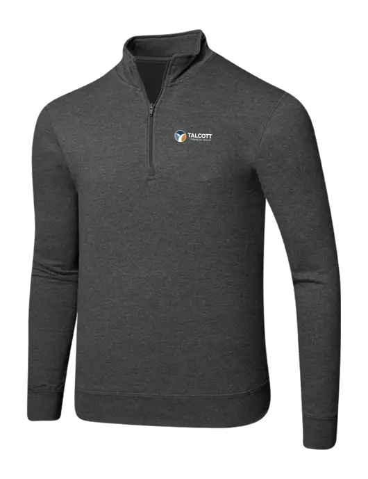 Dark Heather Grey 8.5 oz Ring Spun 1/4 Zip Pullover Sweatshirt w/Talcott Logo