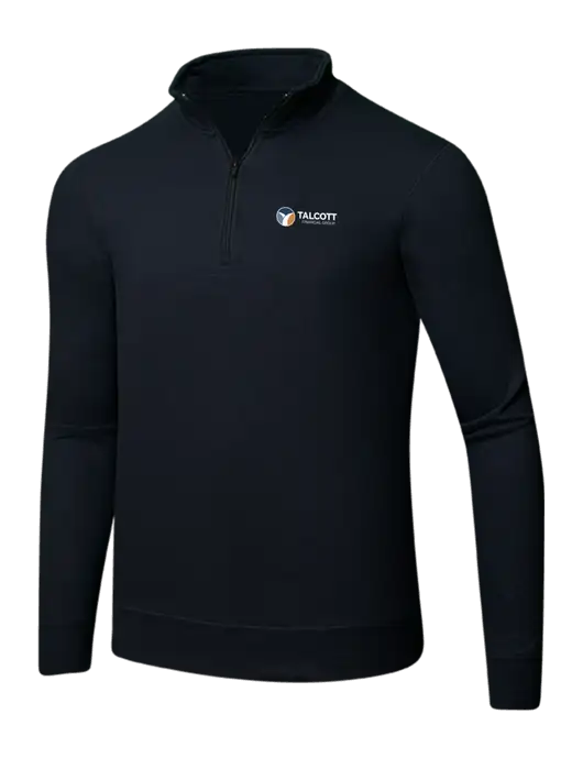 Jet Black 8.5 oz Ring Spun 1/4 Zip Pullover Sweatshirt w/Talcott Logo