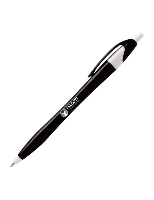 Novella Black/White Executive Pen - Blue Ink w/Talcott Logo