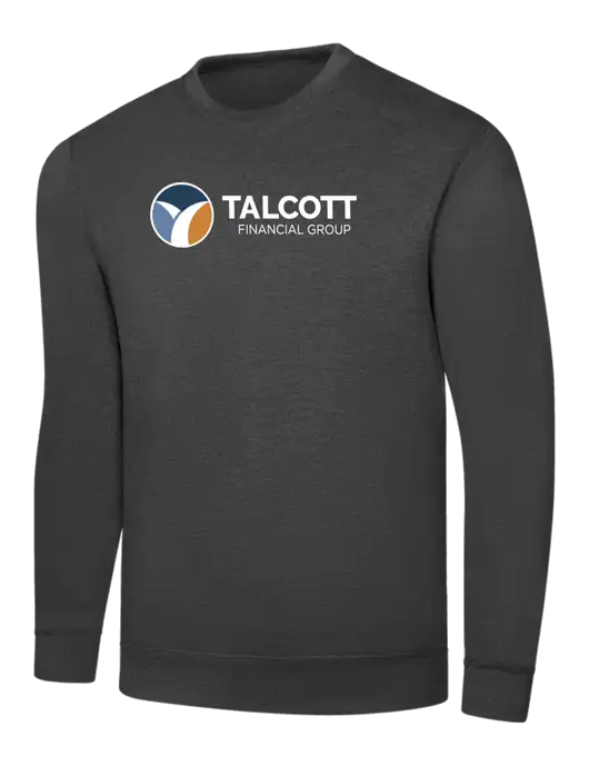 Dark Heather Grey 7.8 oz Ring Spun Crew Sweatshirt w/Talcott Logo