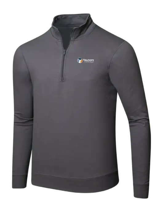 Charcoal 8.5 oz Ring Spun 1/4 Zip Pullover Sweatshirt w/Talcott Logo