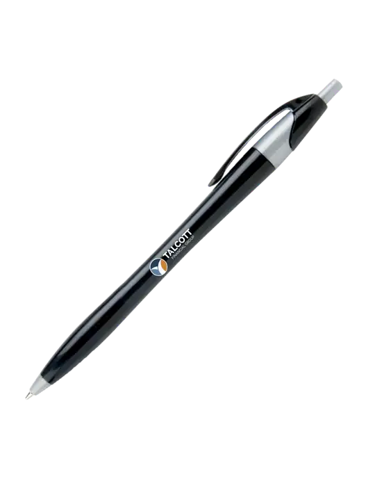 Novella Black/Silver Corporate Pen - Blue Ink w/Talcott Logo