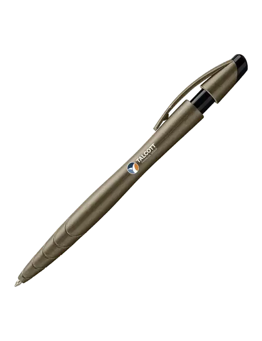 Awali Grey Metallic Pen - Black Ink w/Talcott Logo