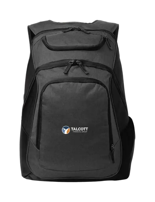 Executive Graphite Heather/Black Laptop Backpack w/Talcott Logo