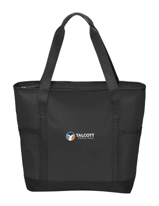 On the Go Black/Black Tote w/Talcott Logo