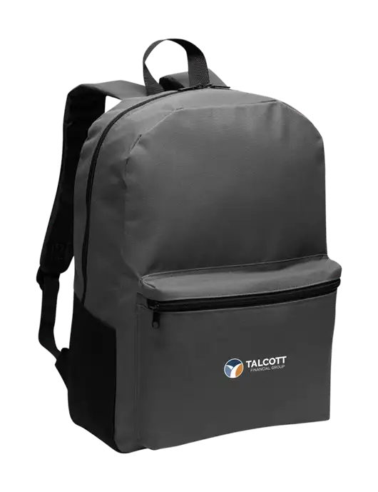 Casual Dark Charcoal Lightweight Laptop Backpack w/Talcott Logo