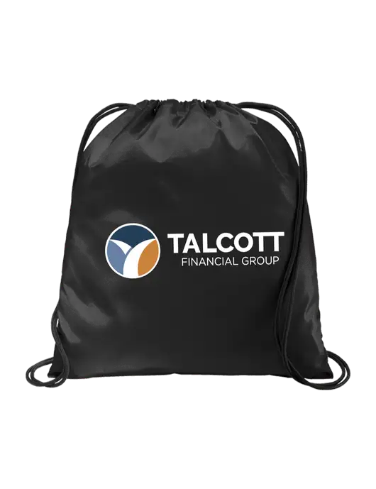 Drawstring  Black Cinch Pack w/Talcott Logo