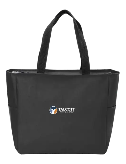 Everyday Black Zip Tote  w/Talcott Logo