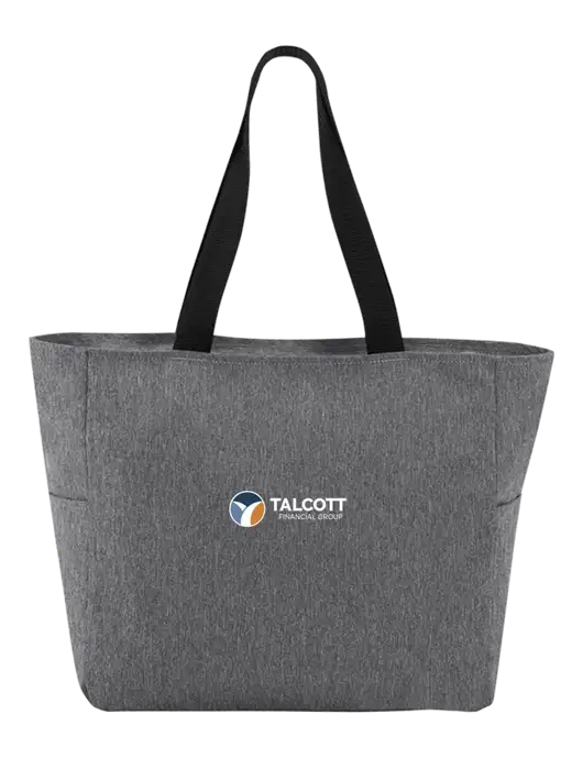 Everyday Heather Grey Zip Tote  w/Talcott Logo