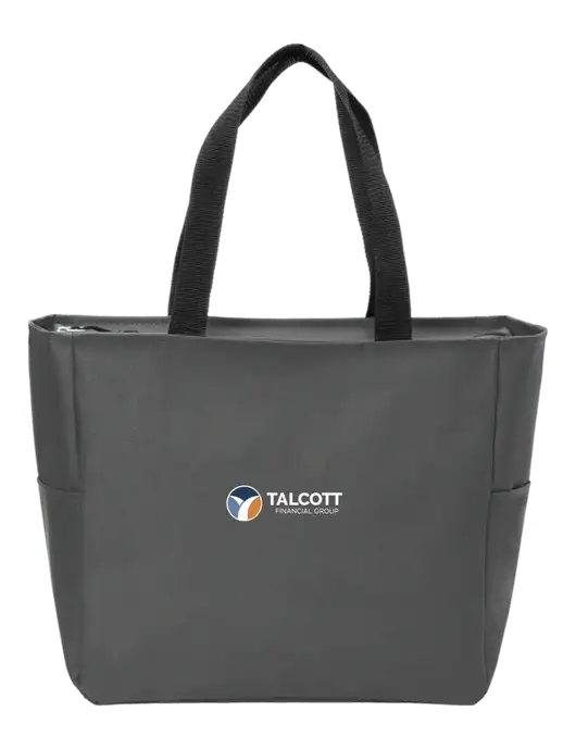 Everyday Charcoal Zip Tote Dark w/Talcott Logo