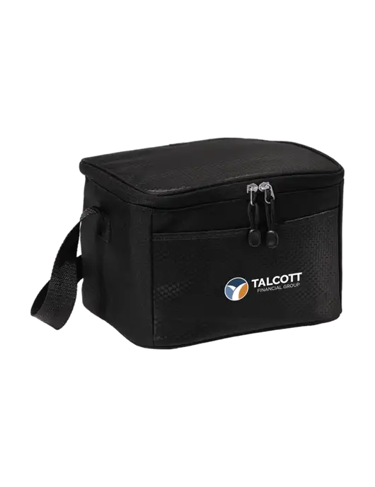 6 Can Black/Black Cube Cooler w/Talcott Logo