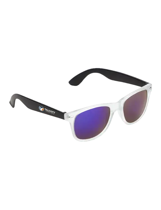 Key West Black Mirrored Sunglasses w/Talcott Logo