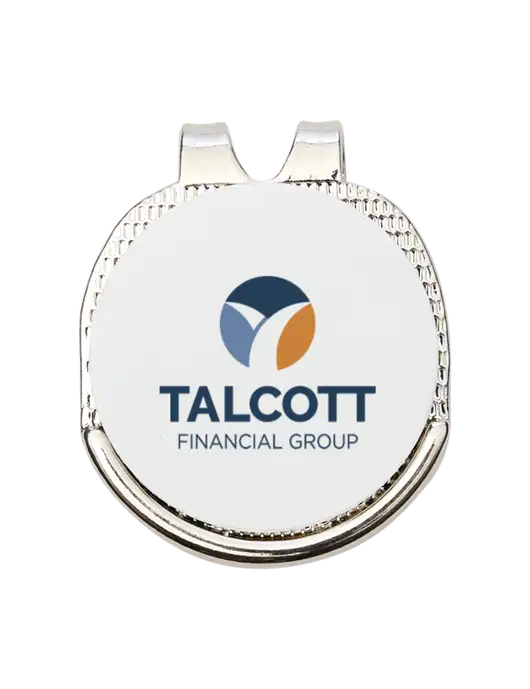 Antique Silver Hat Clip w/Golf Ball Marker w/Talcott Logo