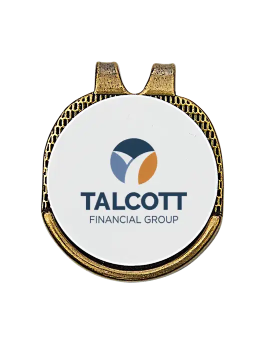 Antique Gold Hat Clip w/Golf Ball Marker w/Talcott Logo