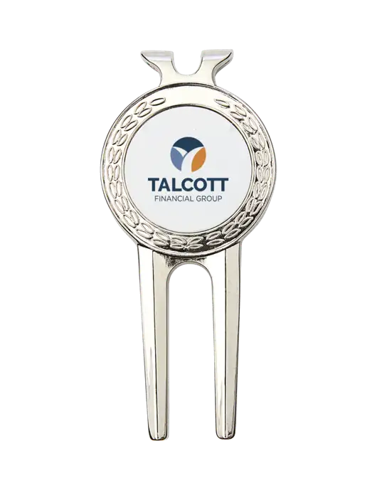 Silver Divot Tool, 1.5 x 3 w/Talcott Logo
