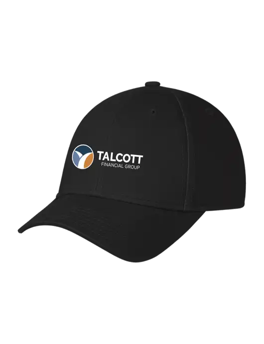 Black Structured Cap Hook & Loop w/Talcott Logo