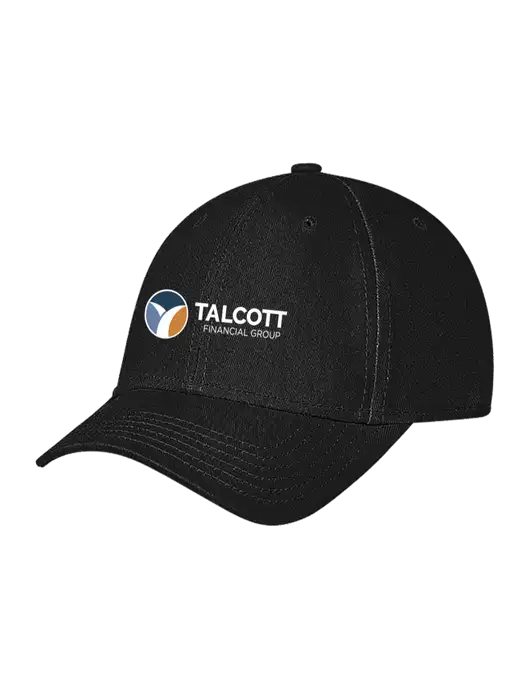 Black Structured Soft Snap Closure Hook & Loop Cap w/Talcott Logo