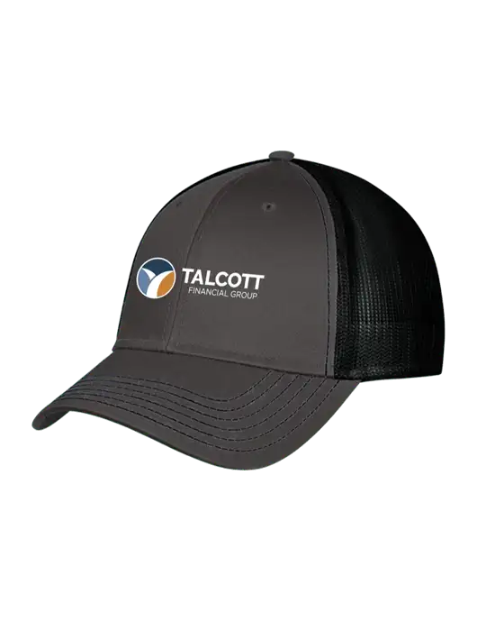 Charcoal & Black Mesh Trucker Cap Snap Back w/Talcott Logo