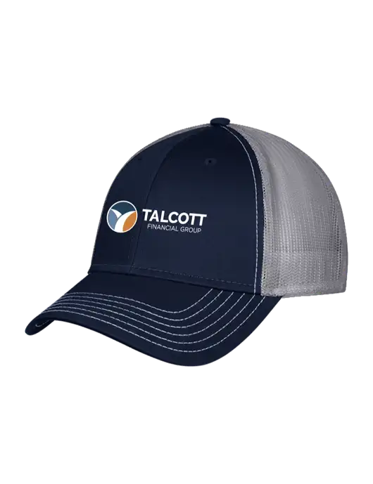 Navy & Grey Mesh Trucker Cap Snap Back w/Talcott Logo