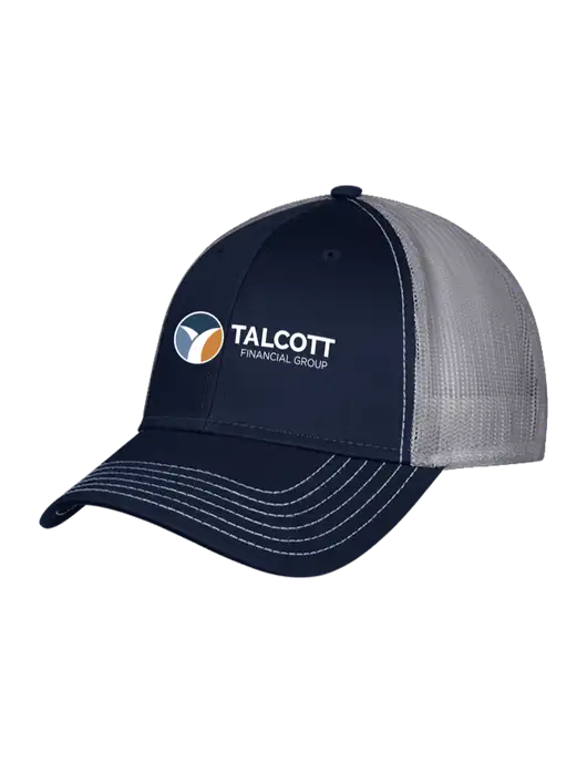 Navy/Grey Mesh Trucker Cap Snap Back w/Talcott Logo