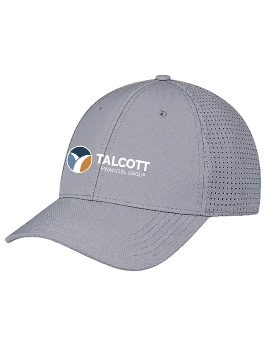 Grey Performance Stretchable Cap Hook & Loop w/Talcott Logo