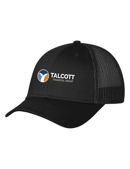 Black Mesh Trucker Cap Snap Back w/Talcott Logo