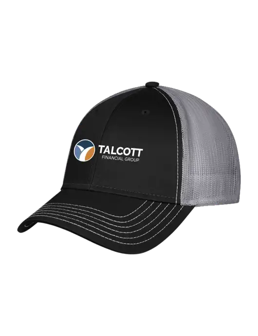 Black & Grey Mesh Trucker Cap Snap Back w/Talcott Logo