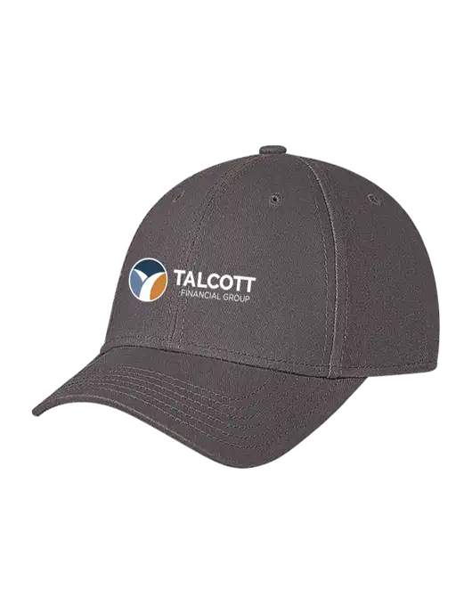 Medium Dark Grey Structured Soft Snap Closure Hook & Loop Cap w/Talcott Logo
