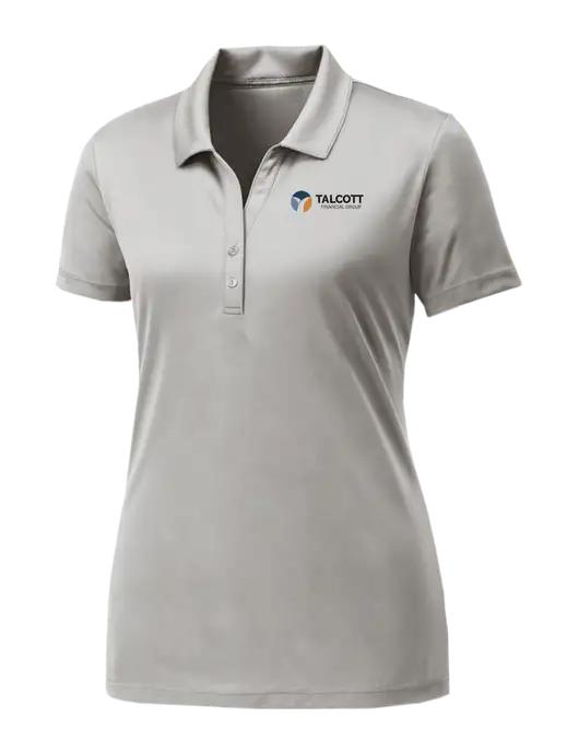 Womens Very Light Grey PosiCharge Competitor Polo w/Talcott Logo