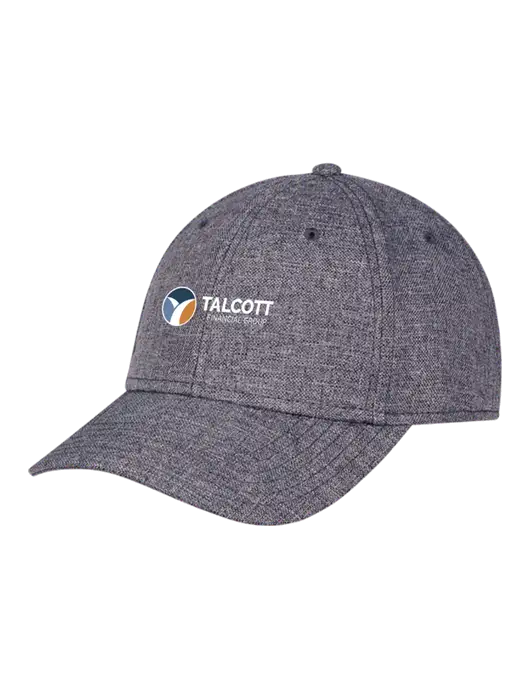Heather Charcoal Structured Linen Look Cap Hook & Loop w/Talcott Logo
