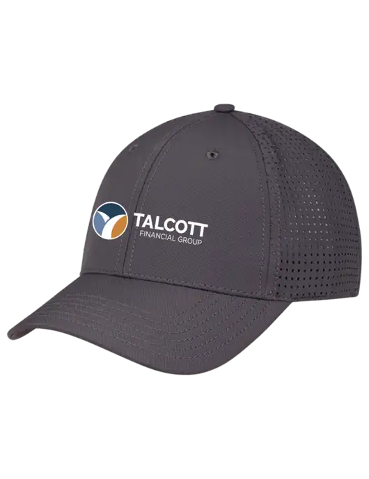 Charcoal Performance Stretchable Cap Hook & Loop w/Talcott Logo