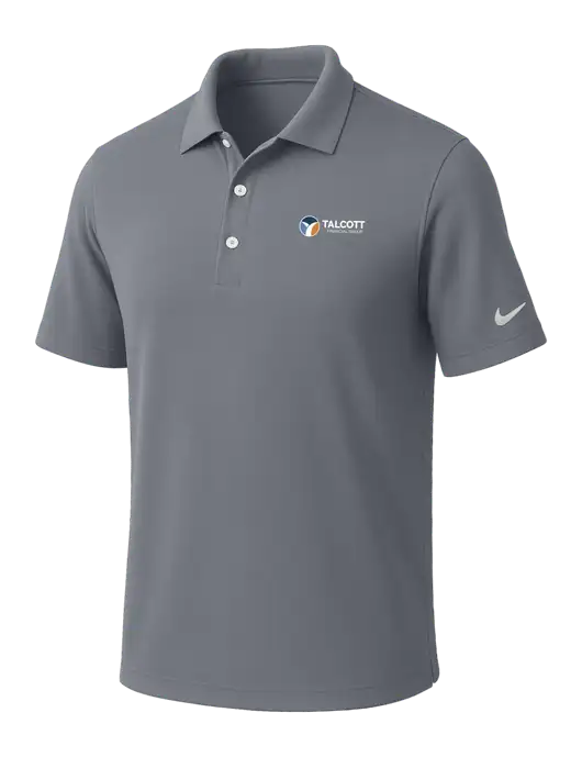 NIKE Medium Grey Dri-Fit Micro Pique Polo w/Talcott Logo