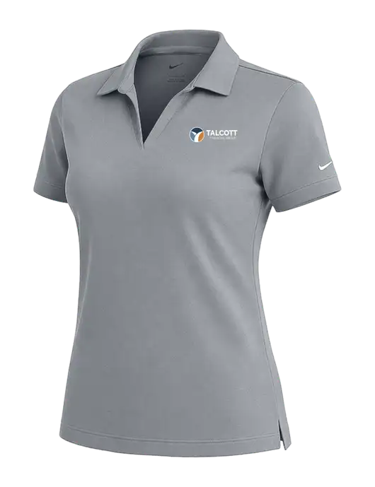 NIKE Medium Grey Womens Dri-Fit Micro Pique Polo w/Talcott Logo