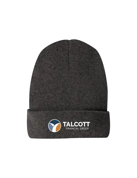 Recycled Charcoal Heather Beanie w/Talcott Logo