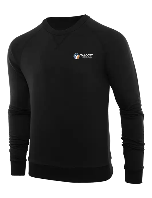 Allmade Deep Black Organic French Terry Crewneck Sweatshirt w/Talcott Logo