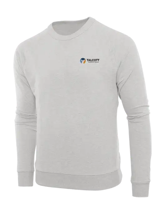 Allmade Granite Grey Heather Organic French Terry Crewneck Sweatshirt w/Talcott Logo