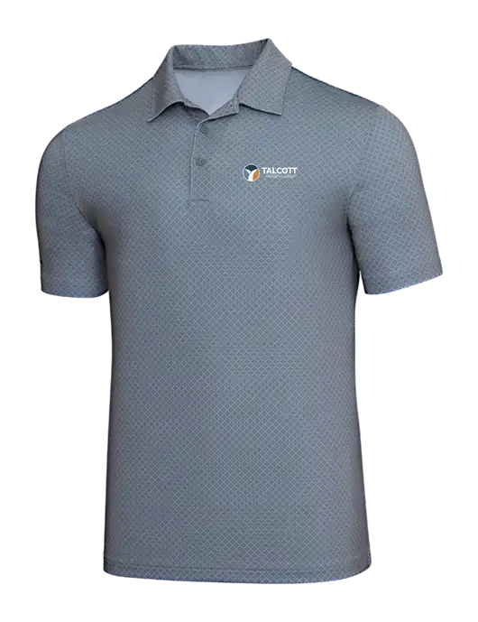 Adidas Light Grey Three Diamond Dot Print Polo w/Talcott Logo