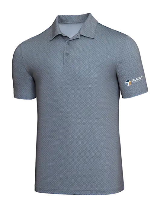 Adidas Light Grey Three Diamond Dot Print Polo w/Talcott Logo