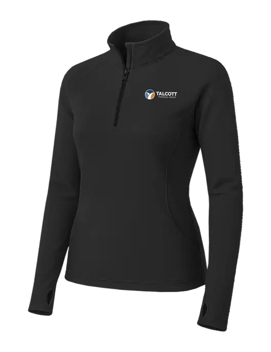 Charcoal Grey Womens Sport Wick Stretch 1/4 Zip Pullover w/Talcott Logo