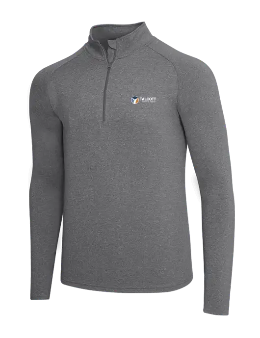Dark Grey Heather Sport Wick Stretch 1/4 Zip Pullover w/Talcott Logo