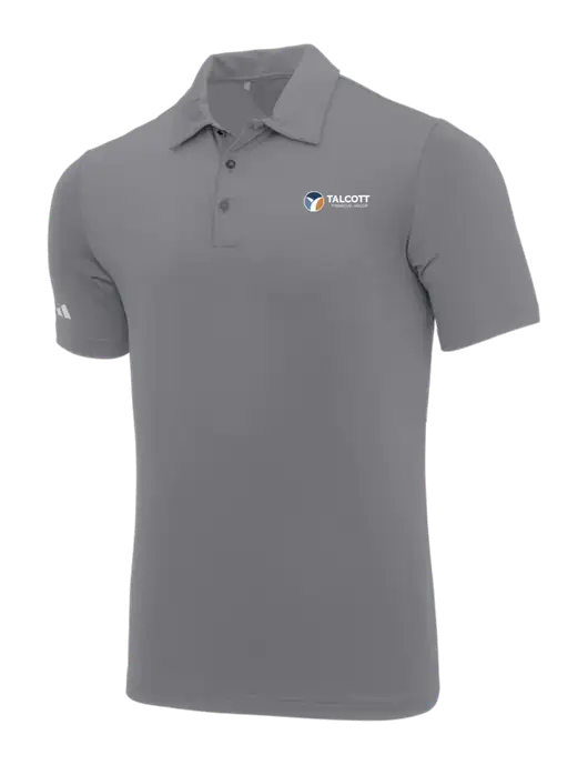 Adidas Medium Grey Ultimate Solid Polo w/Talcott Logo