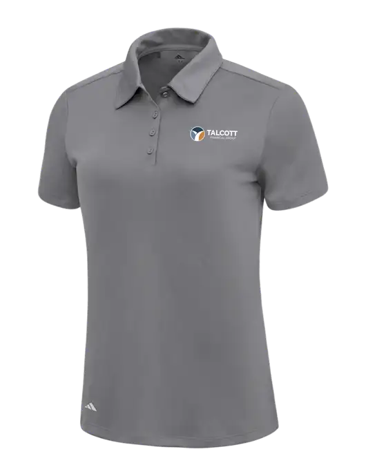 Adidas Medium Grey Womens Ultimate Solid Polo w/Talcott Logo