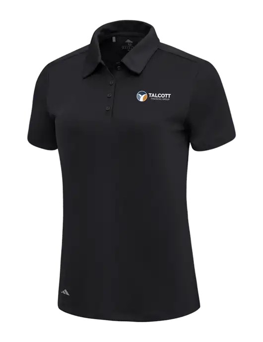 Adidas Black Womens Ultimate Solid Polo w/Talcott Logo