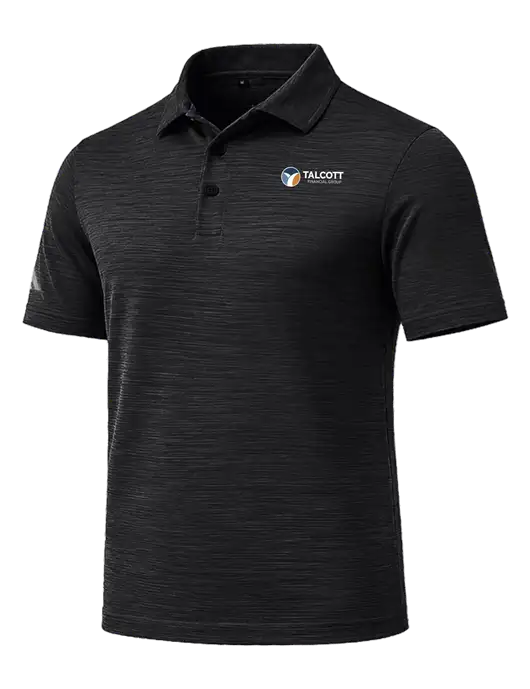 Adidas Black Textured Stripe Polo w/Talcott Logo