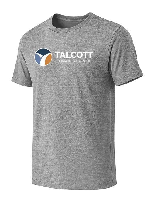 BELLA+CANVAS Heather Grey CVC Short Sleeve Tee w/Talcott Logo